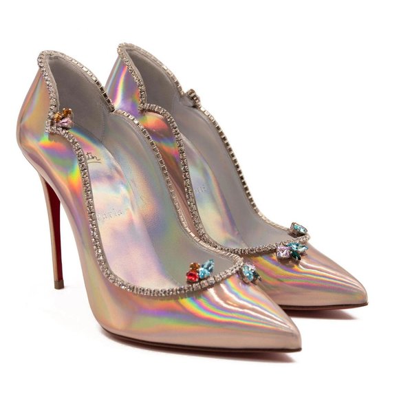 Christian Louboutin Chick Queen Pointed Toe Pump Wood Rose 37 EU - Picture 3 of 9